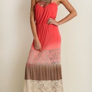 Umgee strapless maxi dress S nwt